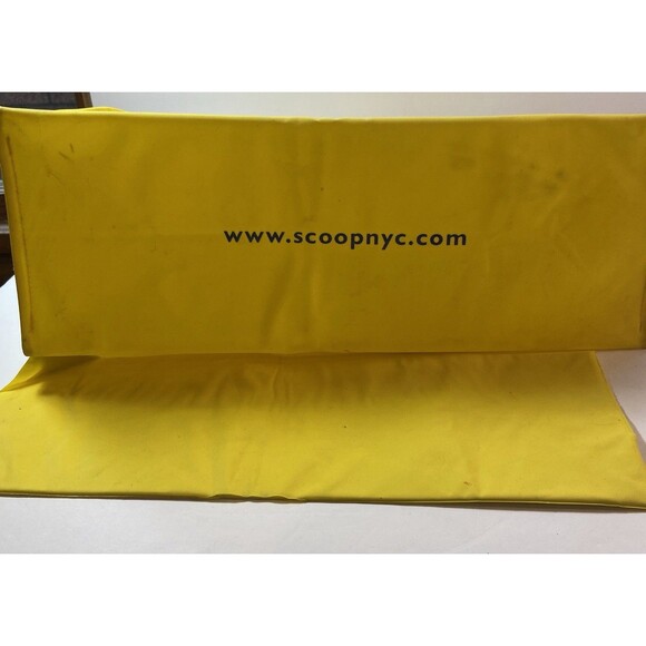 SCOOP Beach Tote Yellow Blue Shopping Bag Rubber Vinyl - Picture 11 of 16